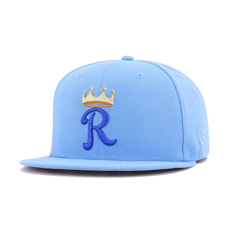 Kansas City Royals Sky Blue Alternate 50th Anniversary New Era 59Fifty Fitted sold by Hat Heaven