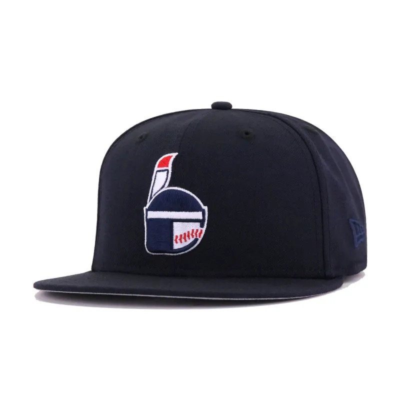 Indianapolis Indians Navy New Era 59Fifty Fitted sold by Hat Heaven