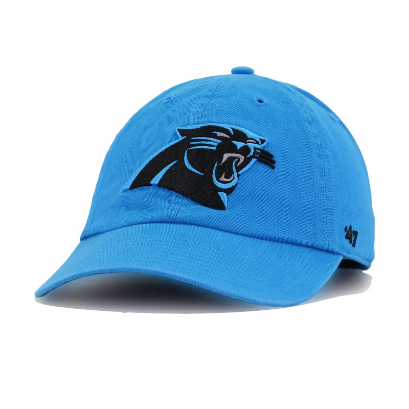 Carolina Panthers Sunwash Blue 47 Brand Clean Up Dad Hat made by 47