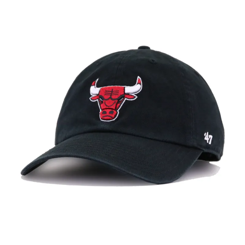Chicago Bulls Black 47 Brand Clean Up Dad Hat made by 47