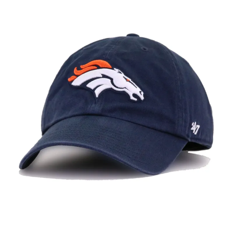 Denver Broncos Navy 47 Brand Clean Up Dad Hat sold by Hat Heaven