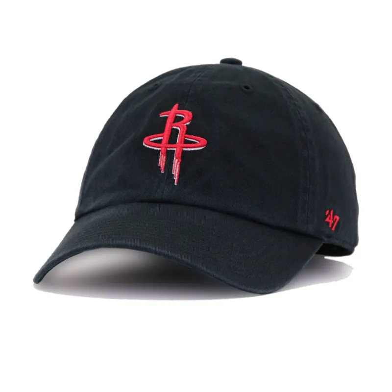 Houston Rockets Black 47 Brand Clean Up Dad Hat made by 47