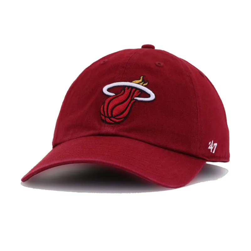 Miami Heat Cardinal Red 47 Brand Clean Up Dad Hat sold by Hat Heaven