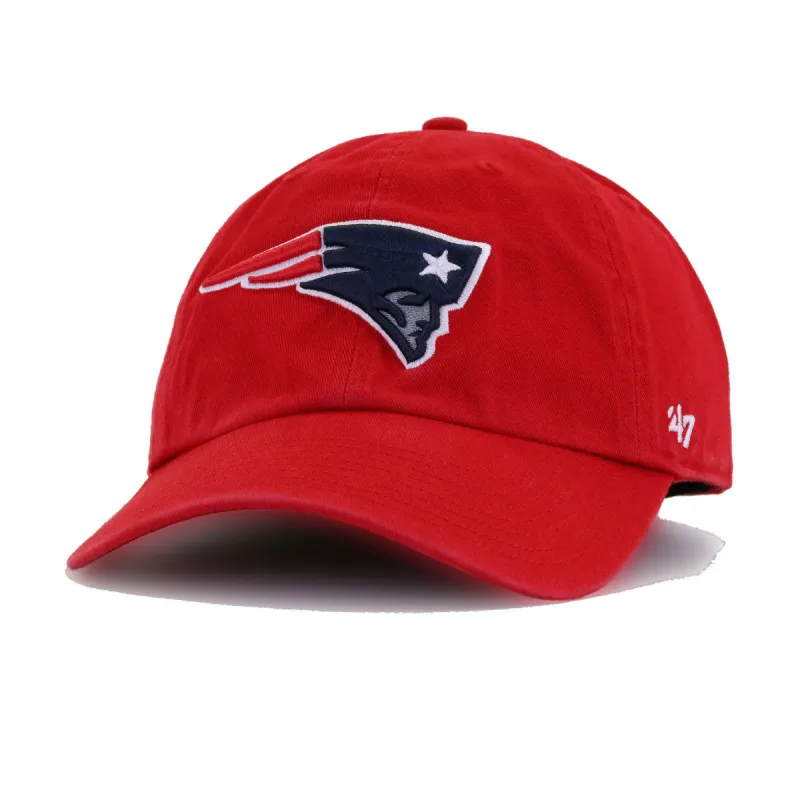 New England Patriots Scarlet 47 Brand Clean Up Dad Hat sold by Hat Heaven