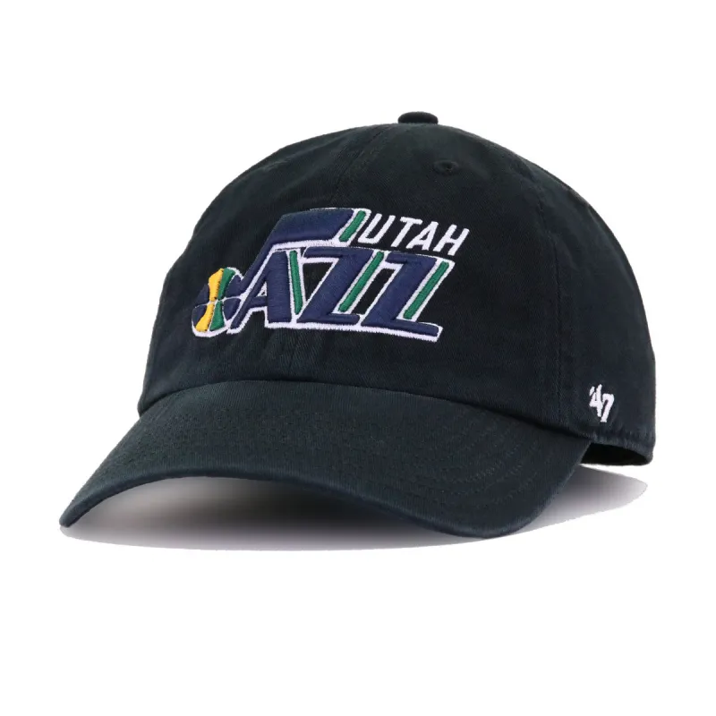 Utah Jazz Black 47 Brand Clean Up Dad Hat made by 47