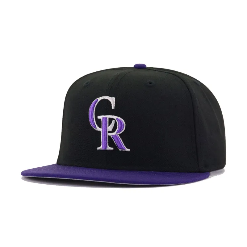 Colorado Rockies Black Purple Cooperstown AC New Era 59Fifty Fitted sold by Hat Heaven