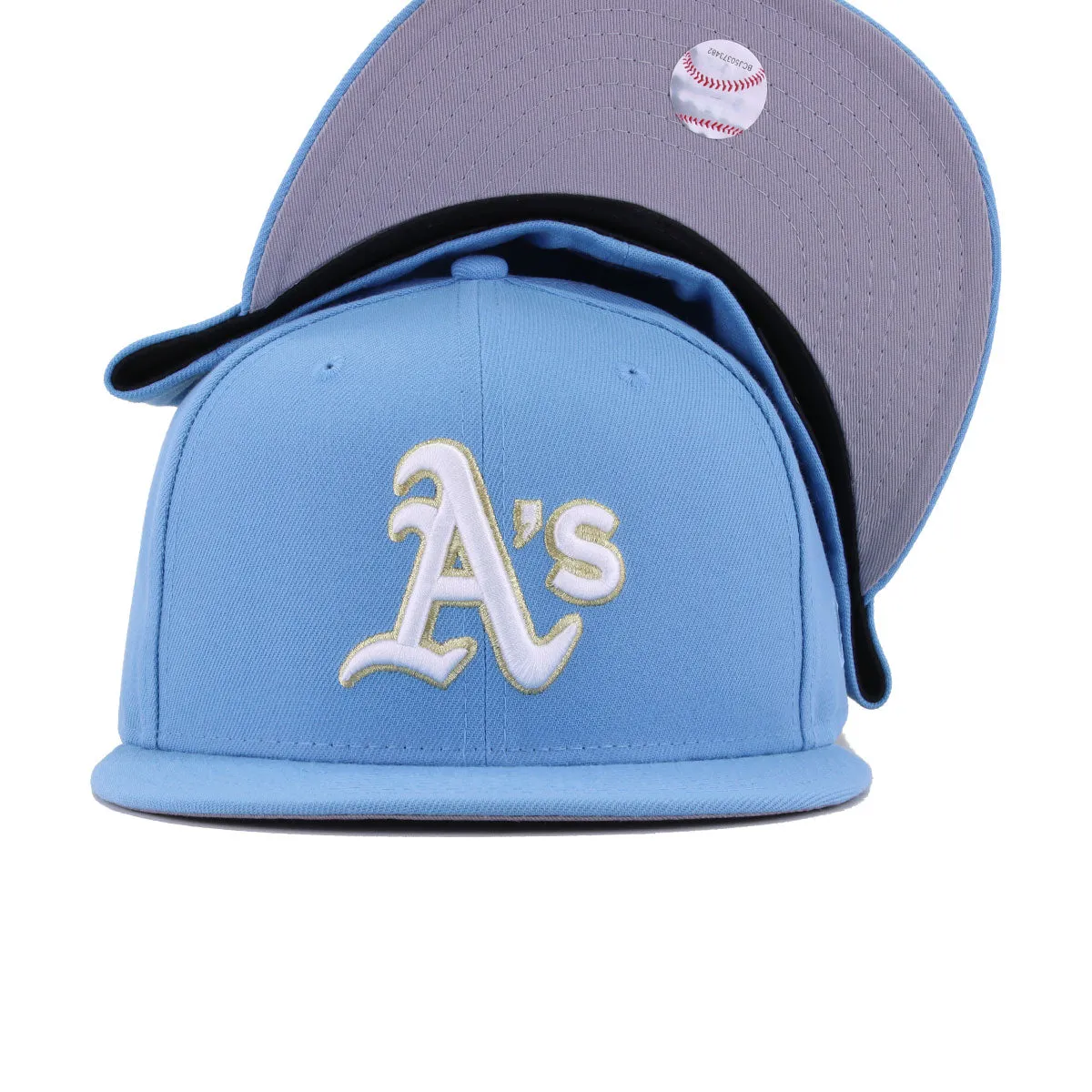 Oakland Athletics Sky Blue New Era 59Fifty Fitted sold by Hat Heaven product image thumbnail 4
