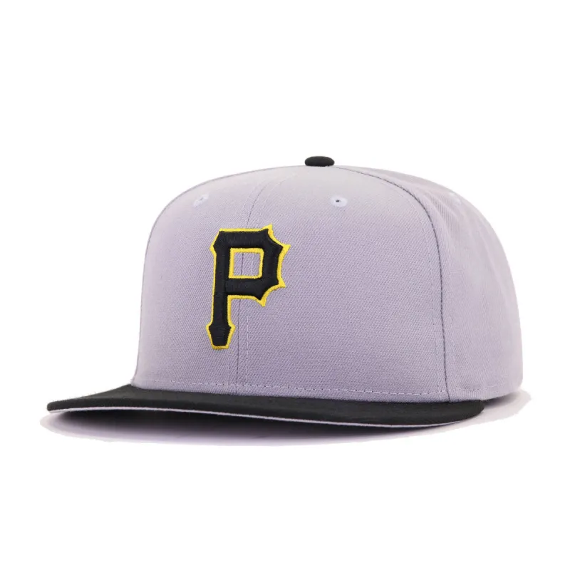 Pittsburgh Pirates Grey Black Cooperstown AC New Era 59Fifty Fitted made by New Era