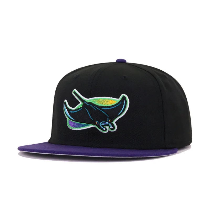 Tampa Bay Rays Black Purple Cooperstown AC New Era 59Fifty Fitted sold by Hat Heaven