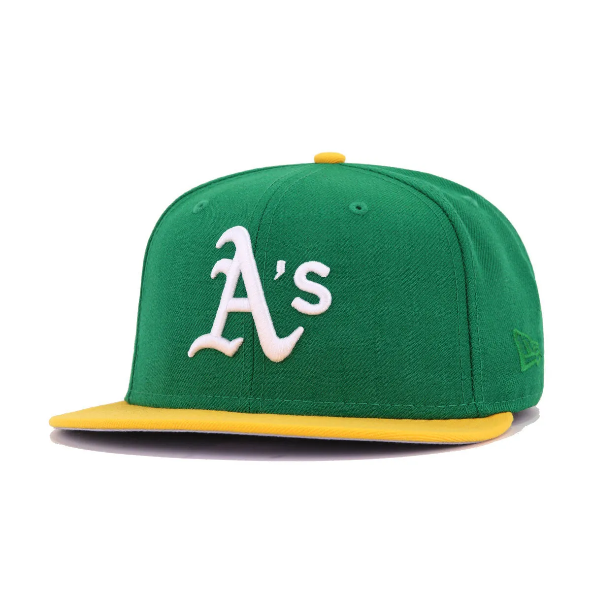 Oakland Athletics Kelly Green A Gold New Era 59Fifty Fitted sold by Hat Heaven