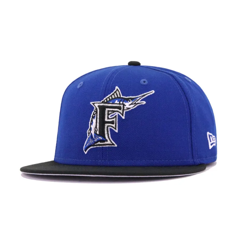 Florida Marlins Light Royal Blue Black New Era 59Fifty Fitted sold by Hat Heaven