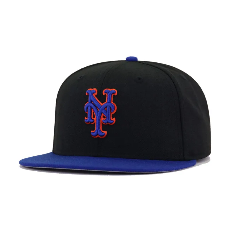New York Mets Black Light Royal Blue Cooperstown AC New Era 59Fifty Fitted made by New Era