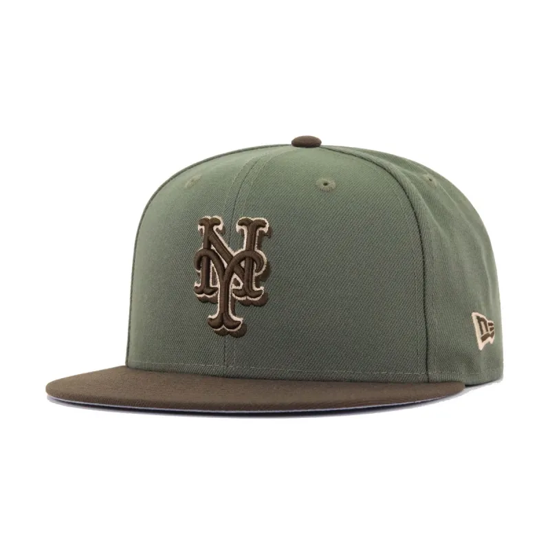 New York Mets New Olive Walnut New Era 59Fifty Fitted made by New Era