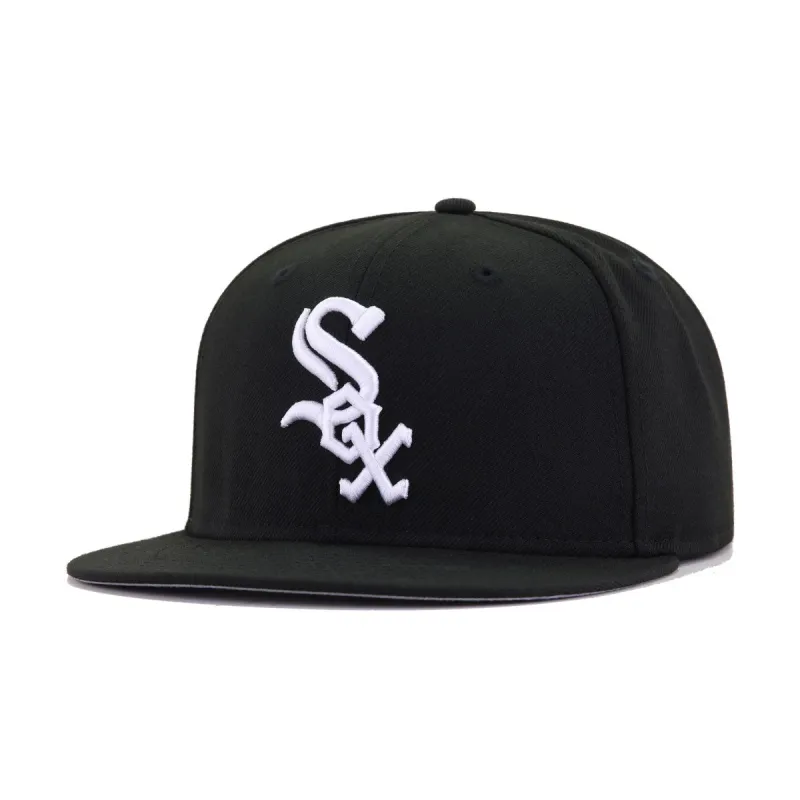 Chicago White Sox Black Cooperstown AC New Era 59Fifty Fitted made by New Era