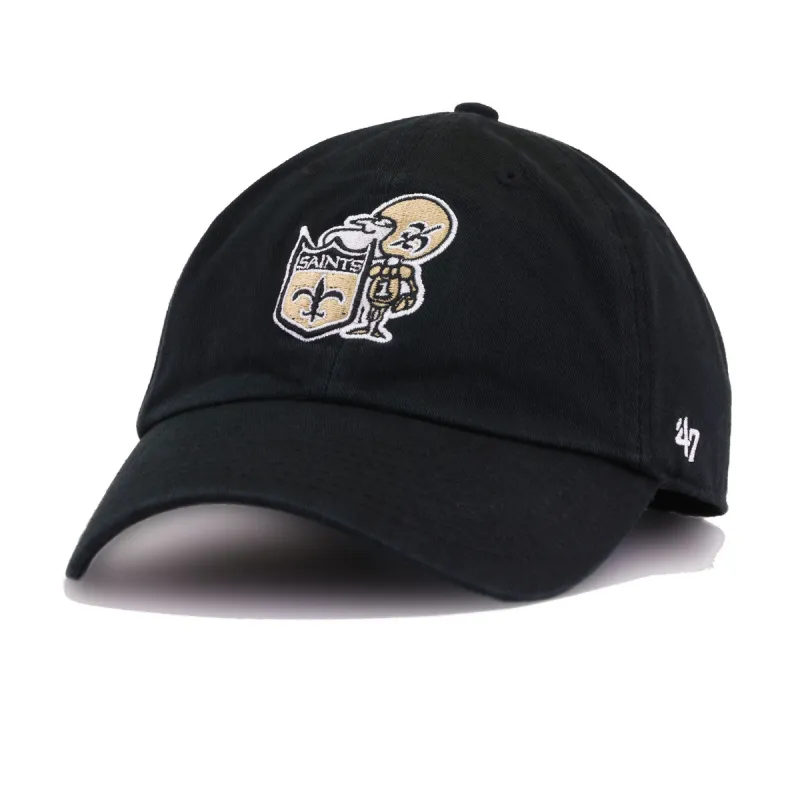 New Orleans Saints Legacy Black 47 Brand Clean Up Dad Hat made by 47
