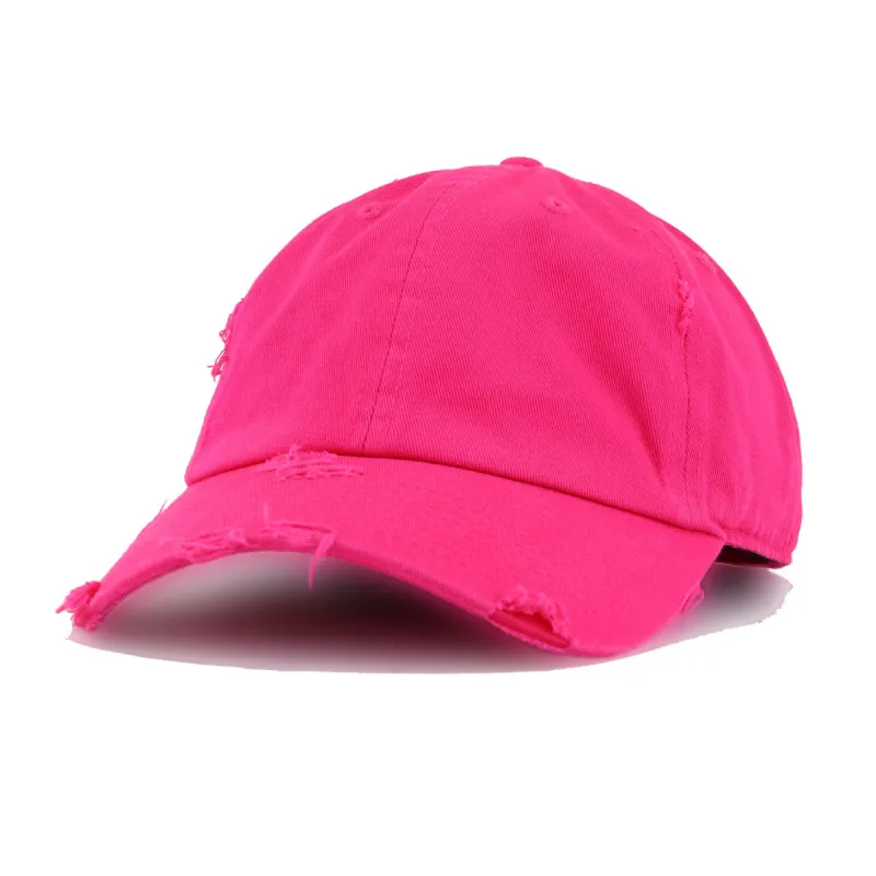 Distressed Magenta KBEthos Vintage Dad Hat sold by Hat Heaven