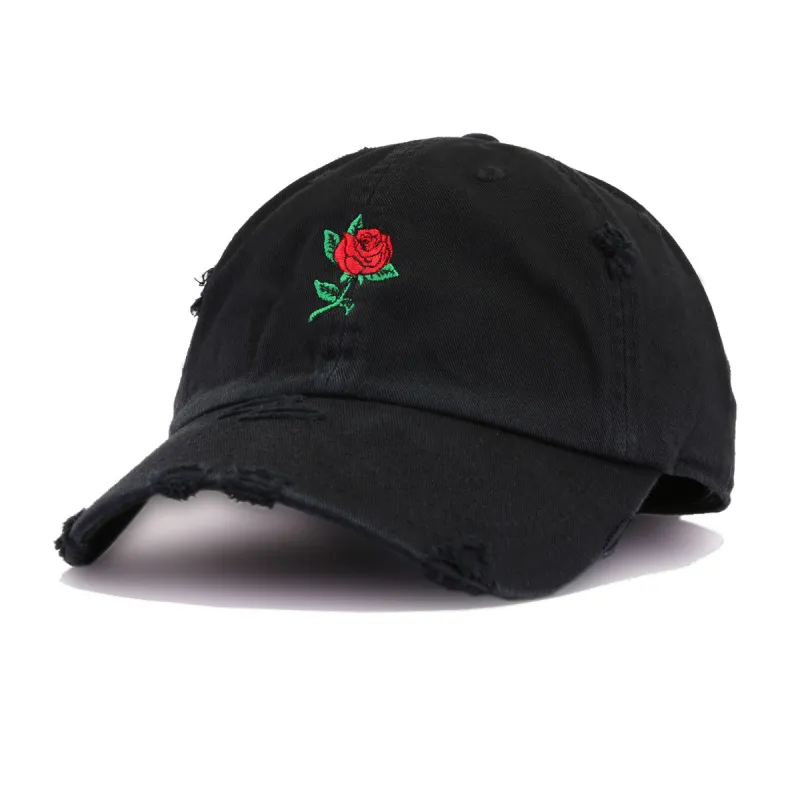 Distressed Rose Black KBEthos Vintage Dad Hat sold by Hat Heaven