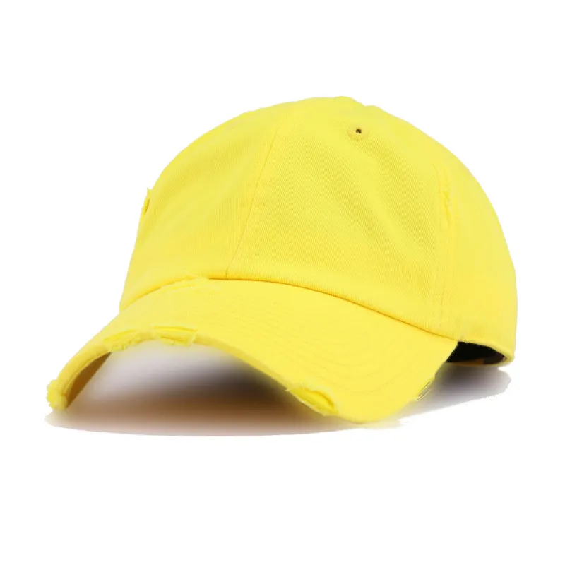Distressed Yellow KBEthos Vintage Dad Hat sold by Hat Heaven