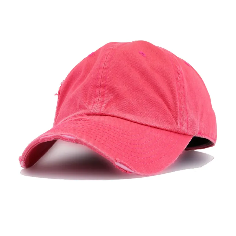 Distressed Pigmented Red KBEthos Vintage Dad Hat sold by Hat Heaven