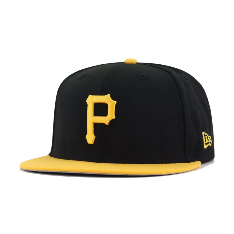 Pittsburgh Pirates Black A Gold New Era 59Fifty Fitted sold by Hat Heaven