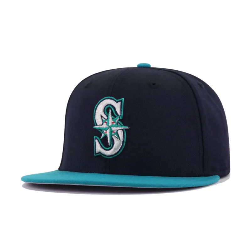 Seattle Mariners Navy Northwest Green Cooperstown AC New Era 59Fifty Fitted sold by Hat Heaven