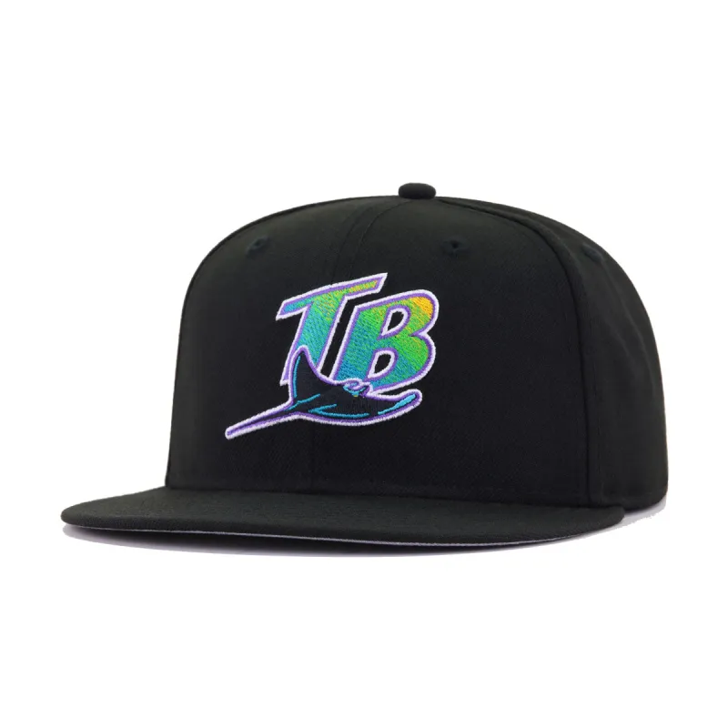 Tampa Bay Rays Black Cooperstown AC New Era 59Fifty Fitted sold by Hat Heaven