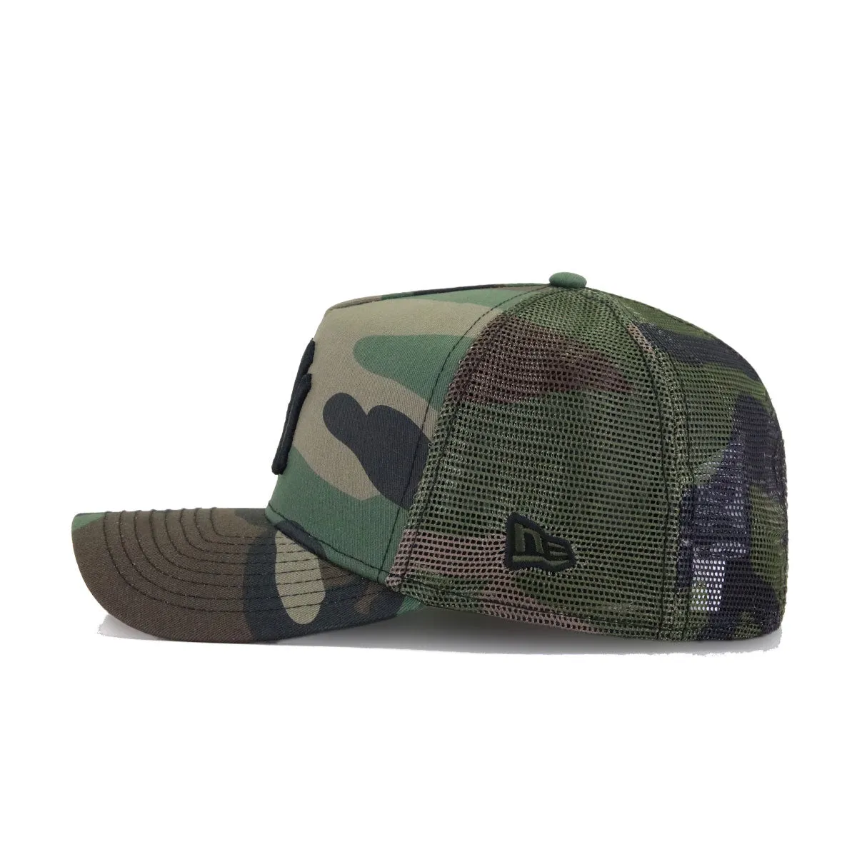 New York Yankees Woodland Camouflage New Era 9Forty A-Frame Trucker Snapback sold by Hat Heaven product image thumbnail 2