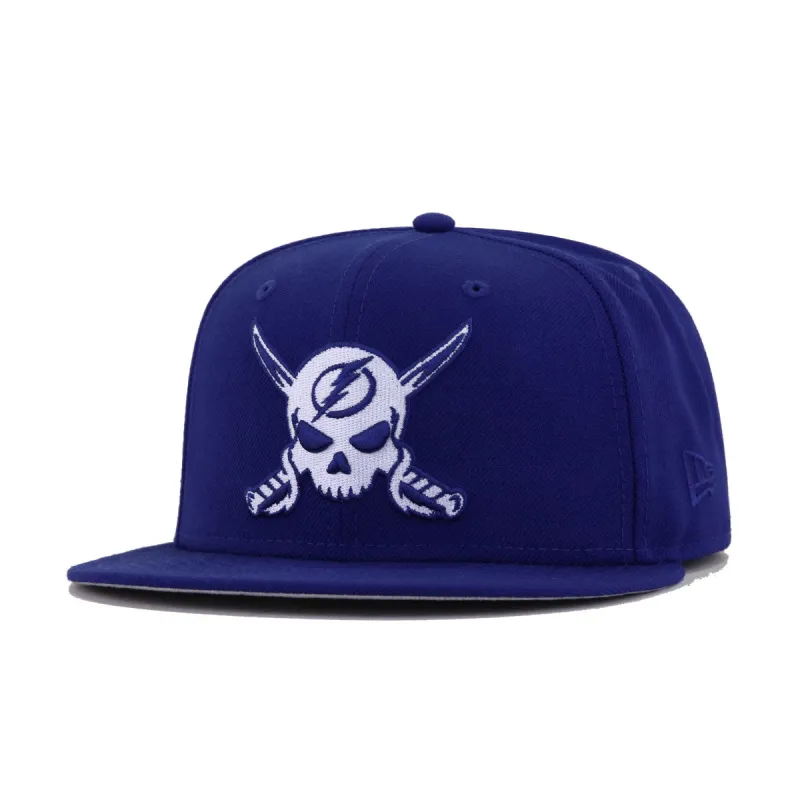 Tampa Bay Lightning Dark Royal Blue SKULL New Era 59Fifty Fitted sold by Hat Heaven