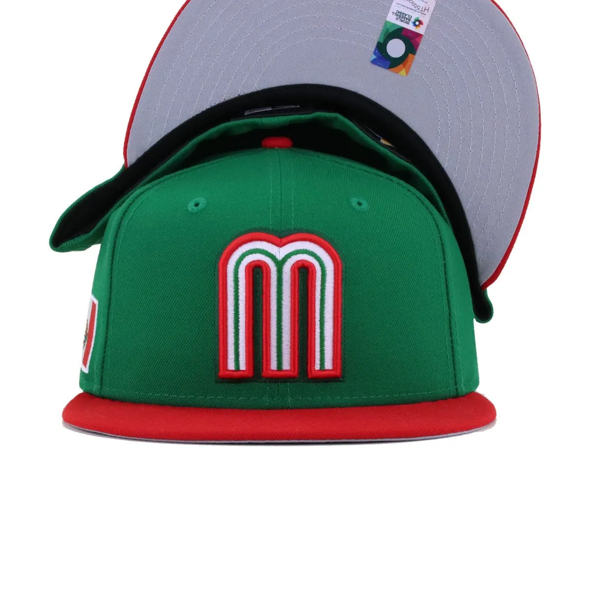Mexico National Baseball Team Kelly Green Scarlet 2026 WBC New Era 59Fifty Fitted sold by Hat Heaven product image thumbnail 4