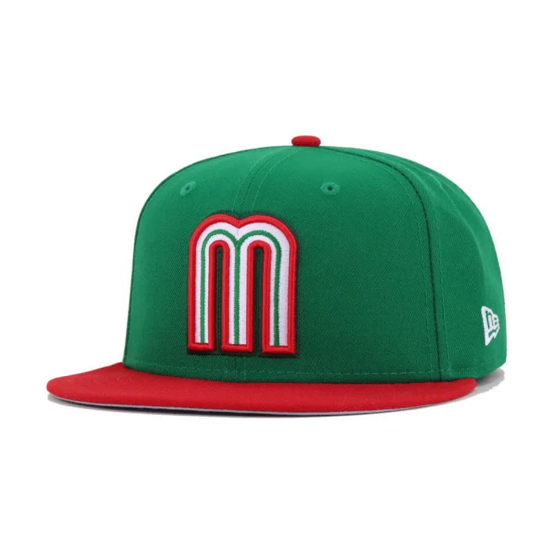 Mexico National Baseball Team Kelly Green Scarlet 2026 WBC New Era 59Fifty Fitted made by New Era
