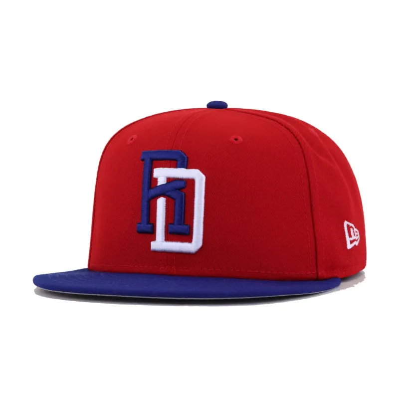 Dominican Republic National Baseball Team Scarlet Dark Royal Blue 2026 WBC New Era 59Fifty Fitted made by New Era