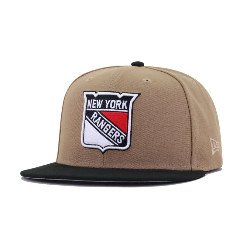 New York Rangers Khaki Black New Era 59Fifty Fitted made by New Era