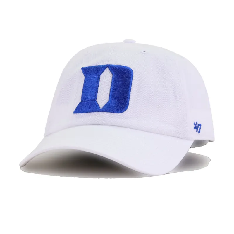Duke University Blue Devils White 47 Brand Clean Up Dad Hat made by 47