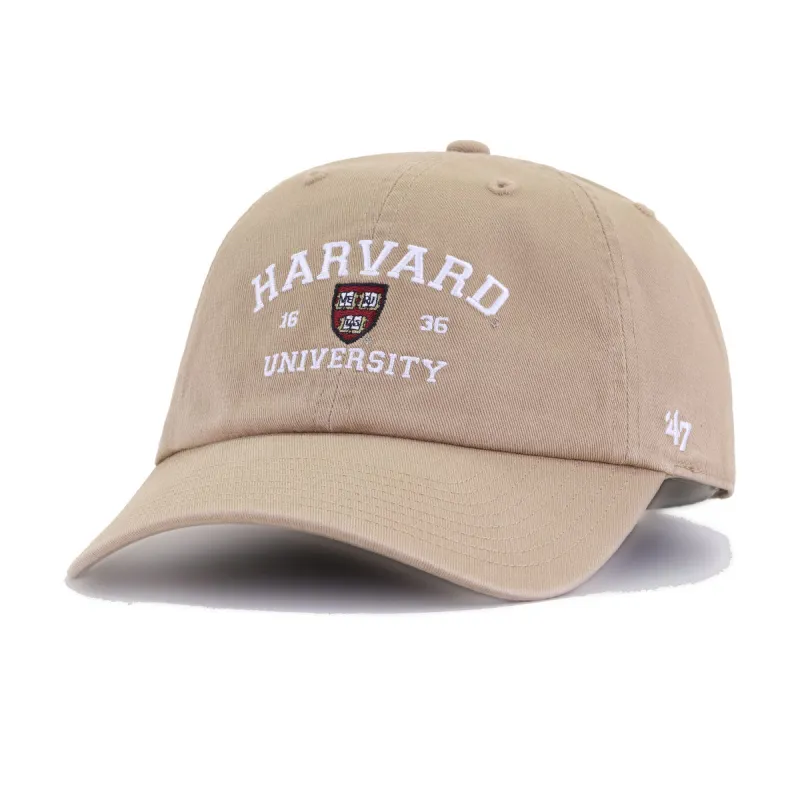 Harvard University Crimson Khaki VERITAS 47 Brand Clean Up Dad Hat made by 47