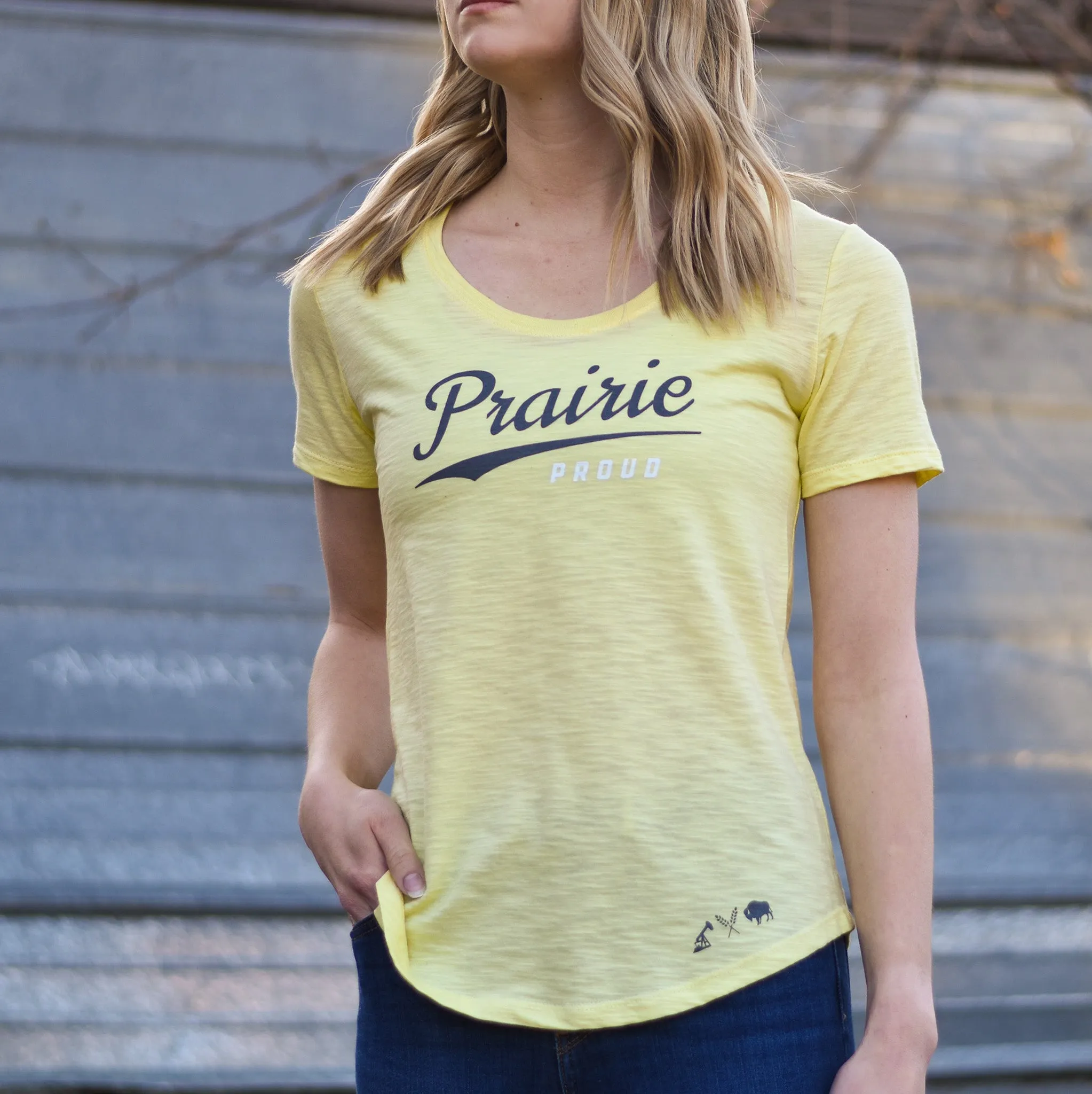 Ladies - Retro Scoop T - Heather Lemon sold by Prairie Proud