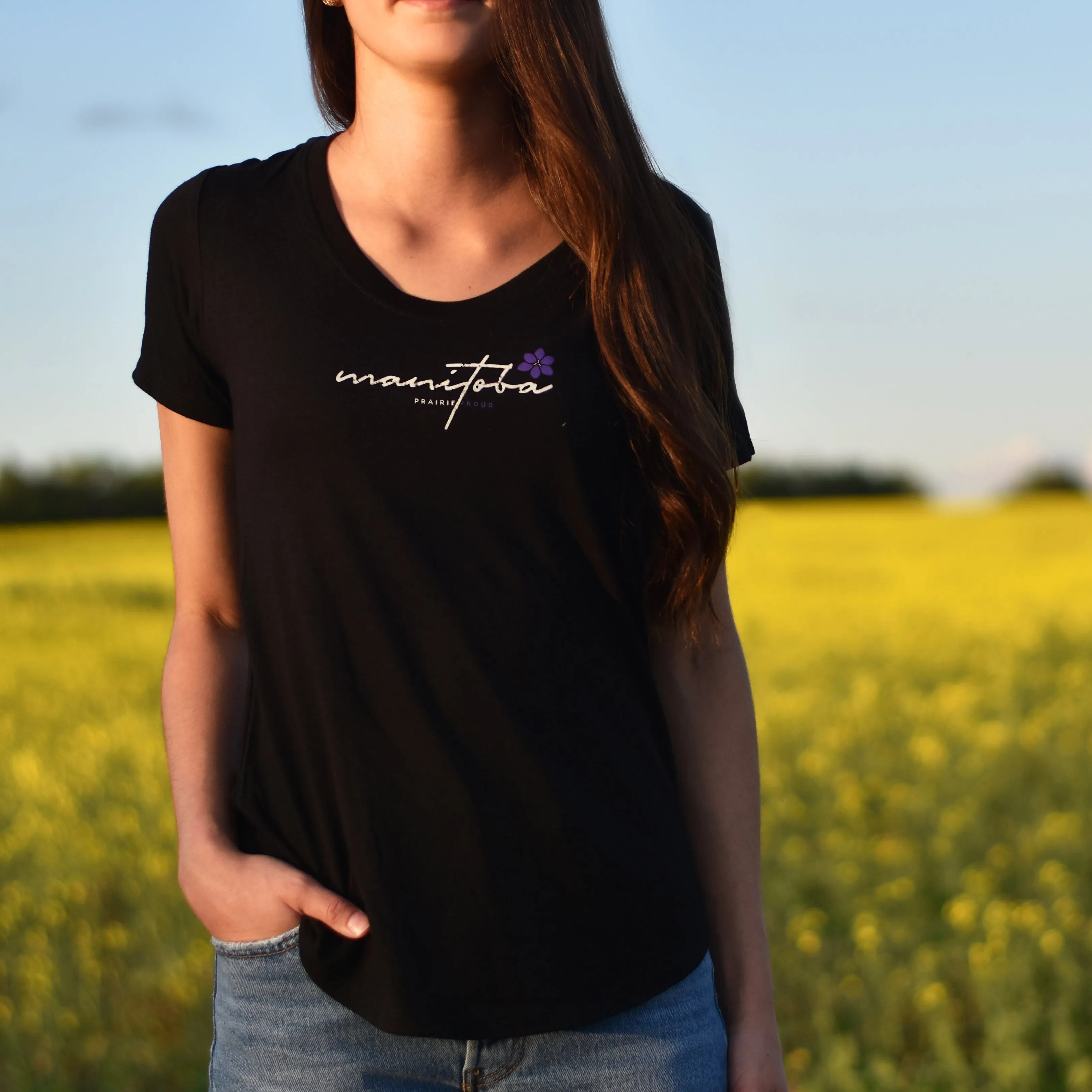 Ladies - Manitoba 5.0 Scoop T - Black sold by Prairie Proud