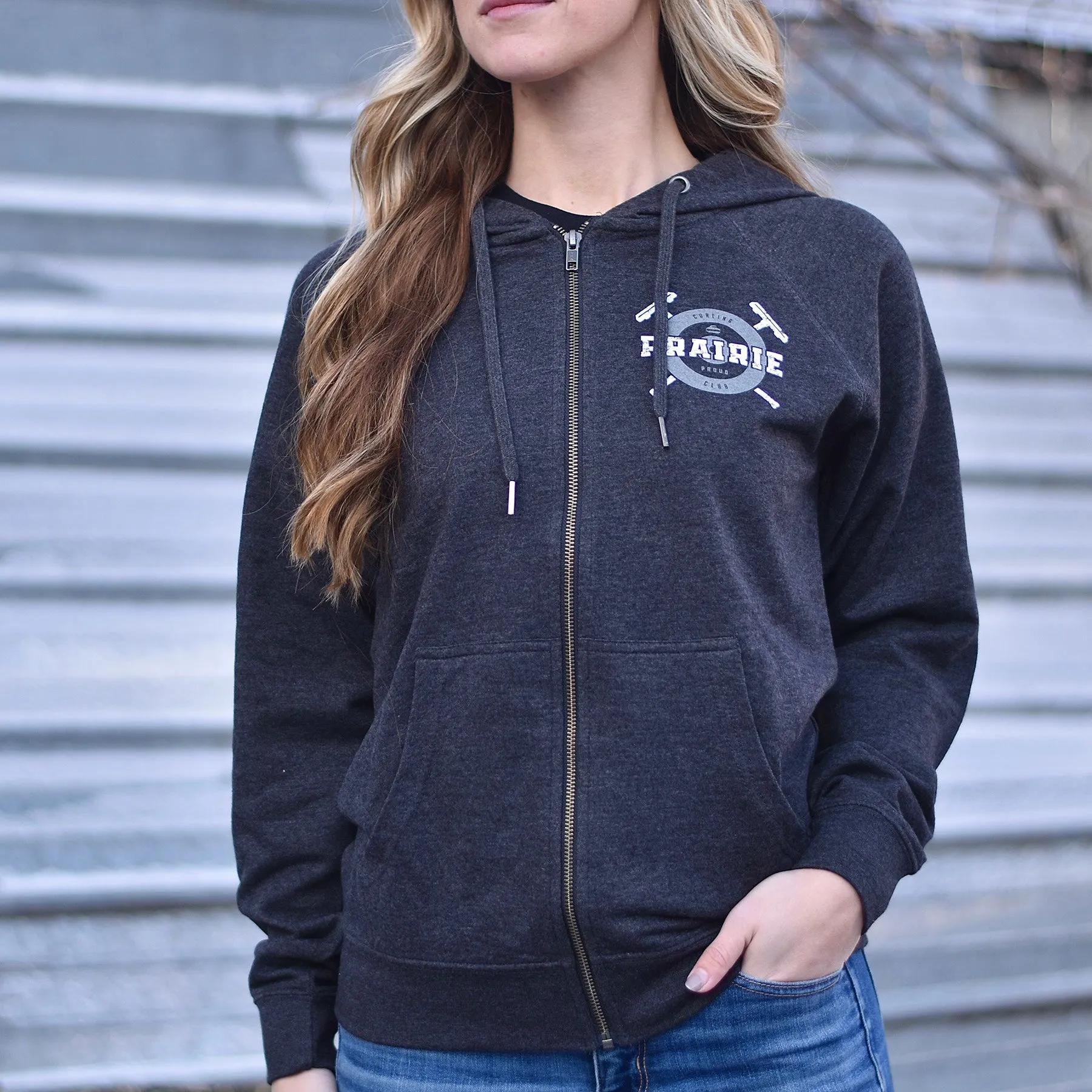 Unisex - Bonspiel 2.0 Zip Hood - Heather Charcoal sold by Prairie Proud product image thumbnail 2
