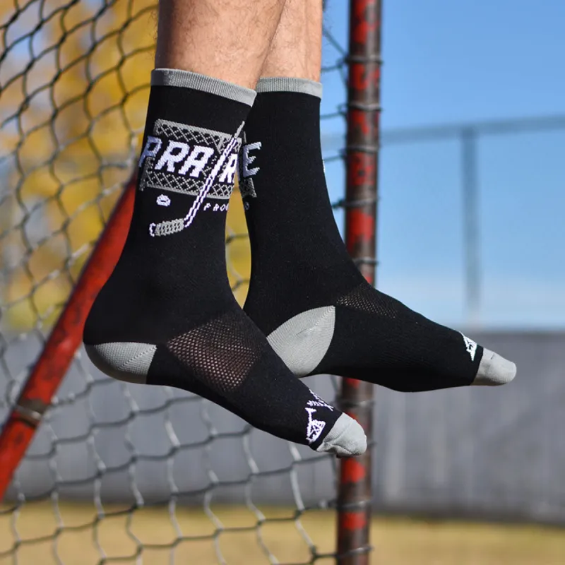 Unisex - Crossbar Socks - Grey / Black sold by Prairie Proud