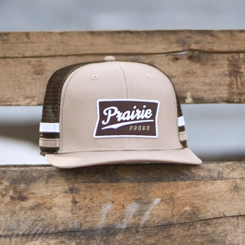 Unisex - Retro Trucker - Tan / Brown / White sold by Prairie Proud