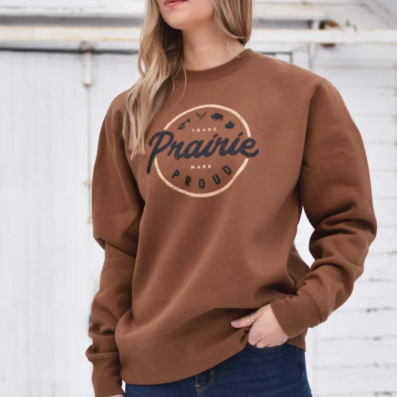 Unisex - Compass Crew Sweater - Caramel sold by Prairie Proud