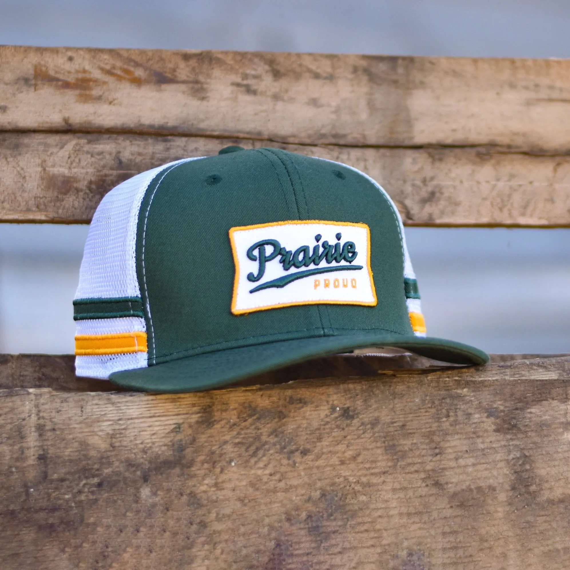 Unisex - Retro Trucker - Forest / White / Gold sold by Prairie Proud