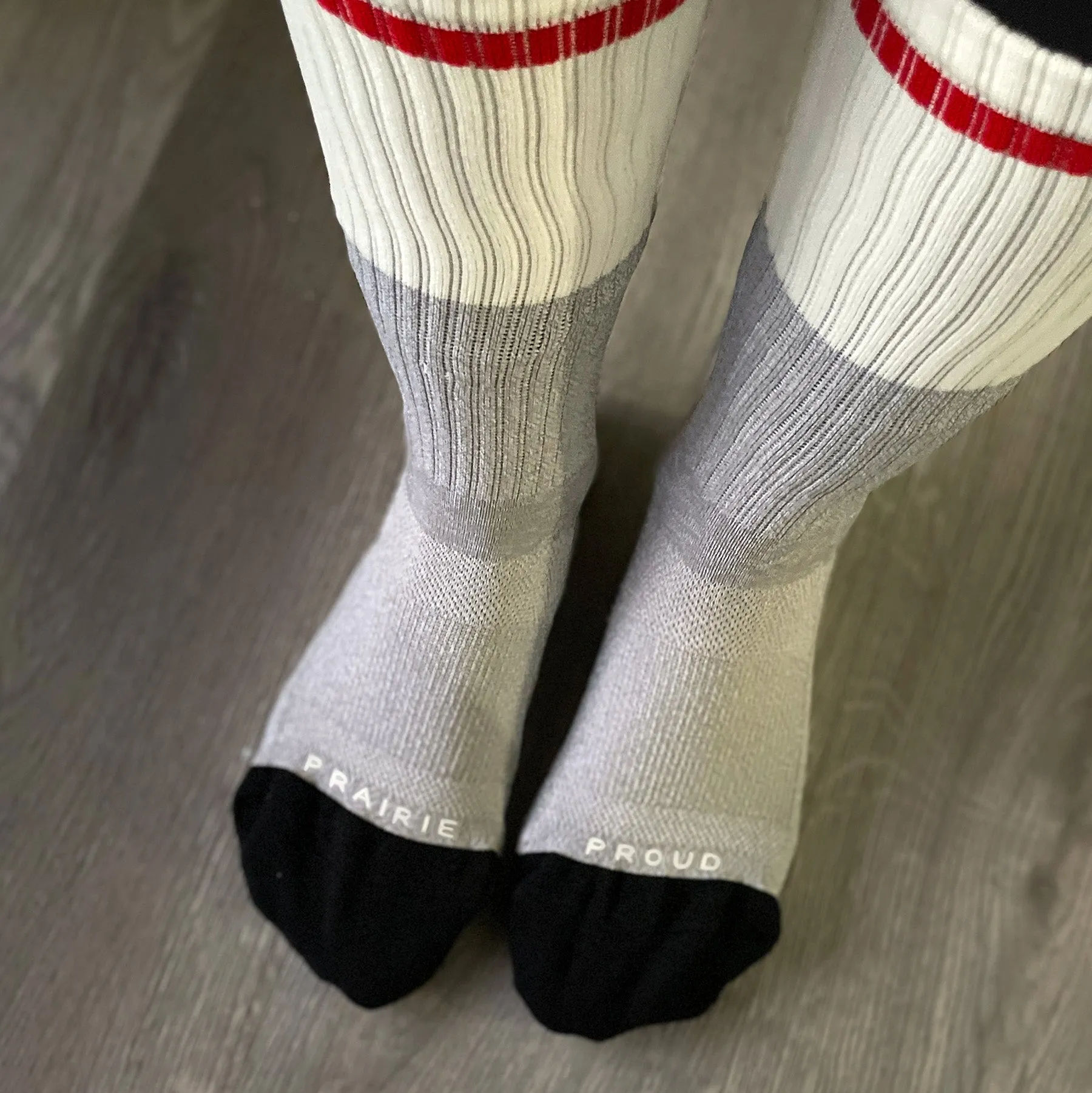 Unisex - No Place Like Sask - Padded Crew Sock - Grey / Black sold by Prairie Proud product image thumbnail 2