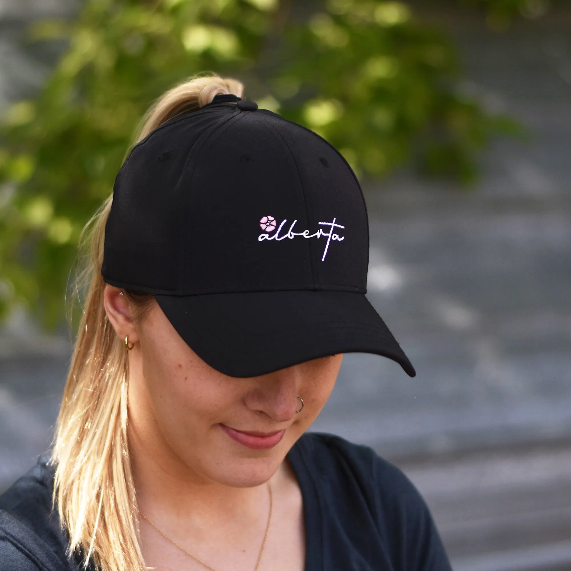 Unisex - Alberta 5.0 Ponytail Snapback - Black sold by Prairie Proud