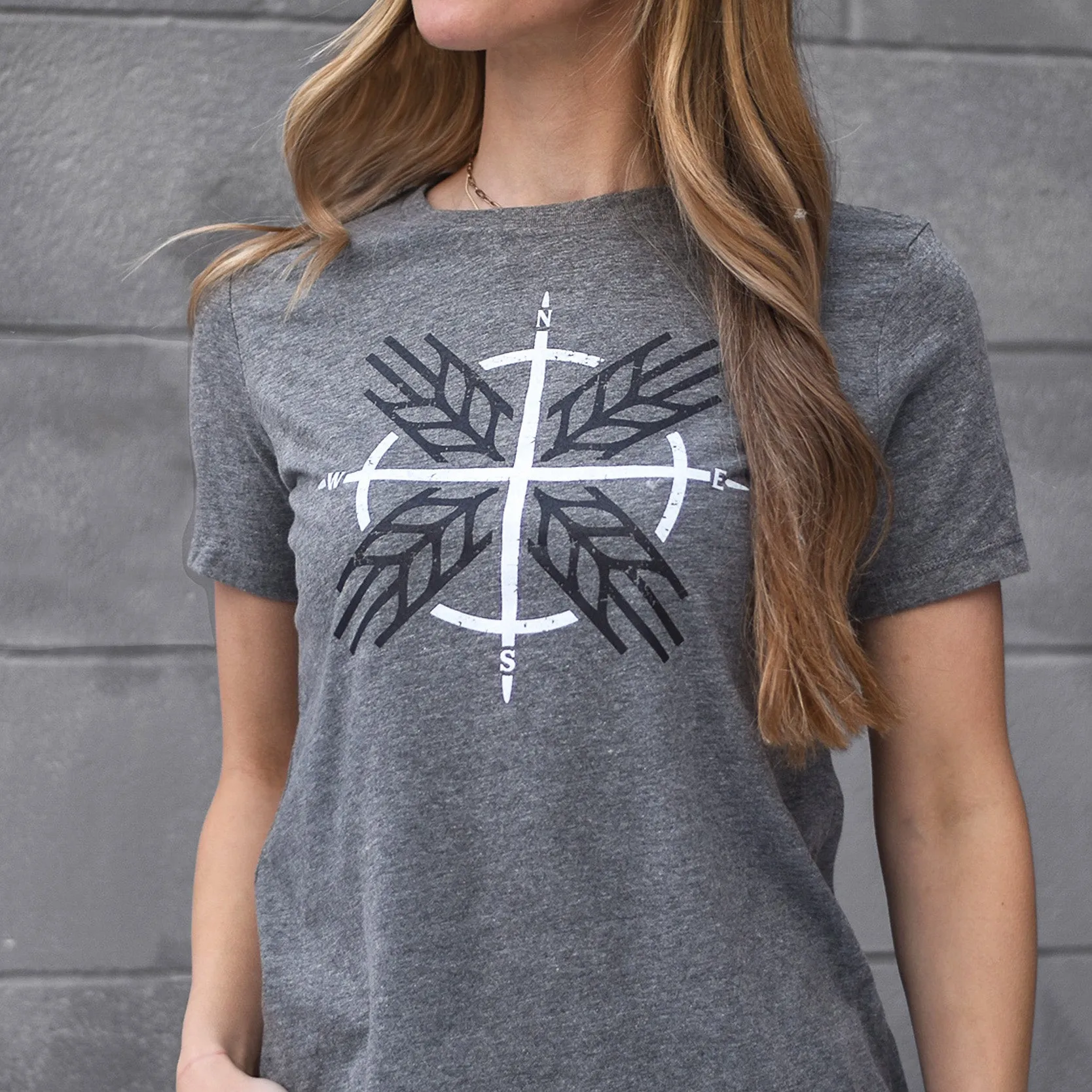 Ladies - Compass 2.0 Boyfriend T - Heather Grey sold by Prairie Proud product image thumbnail 2