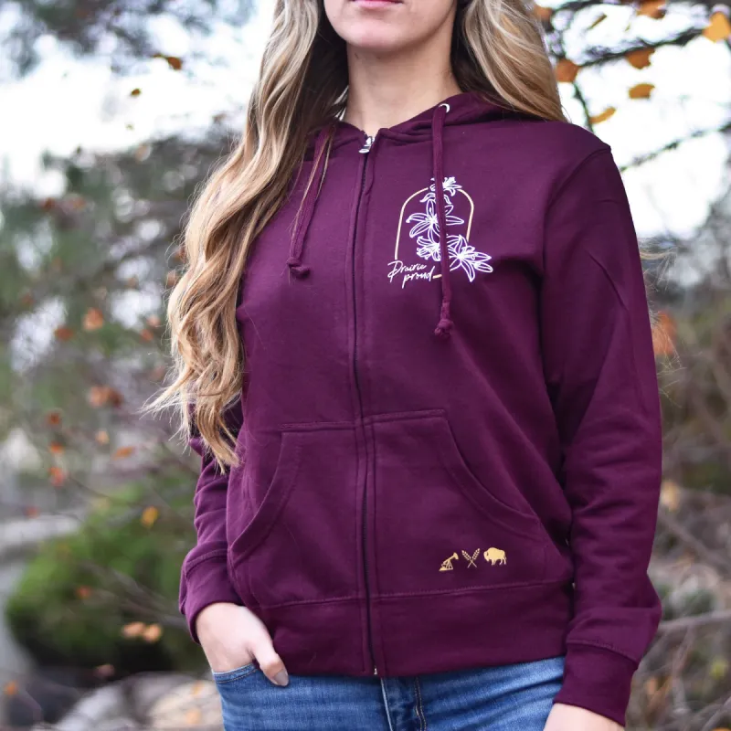 Ladies - Lily Zip Hood - Blackberry sold by Prairie Proud