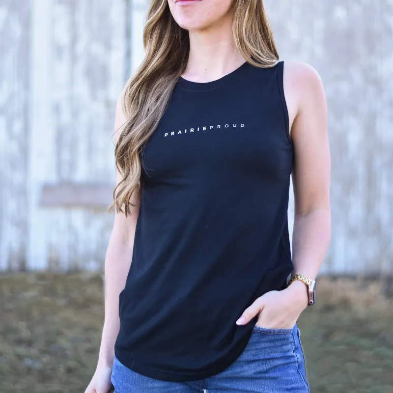 Ladies - Staple Athletic Scoop Tank - Black sold by Prairie Proud
