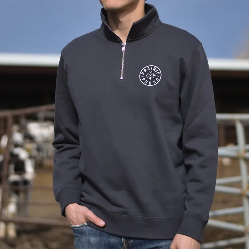 Unisex - Axle Quarter Zip - Smoke sold by Prairie Proud