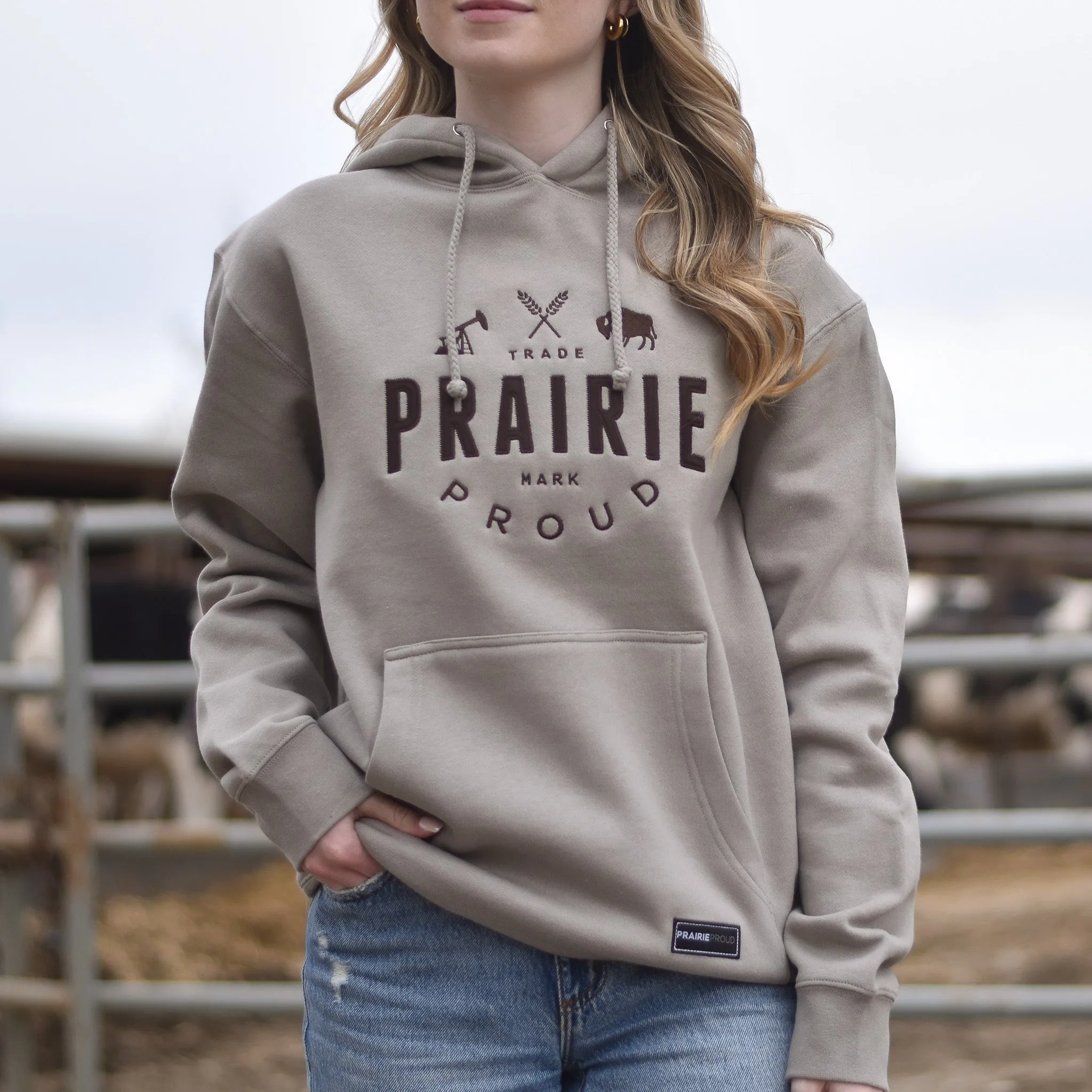 Unisex - Range 2.0 Embroidered Hood - Stone sold by Prairie Proud product image thumbnail 2