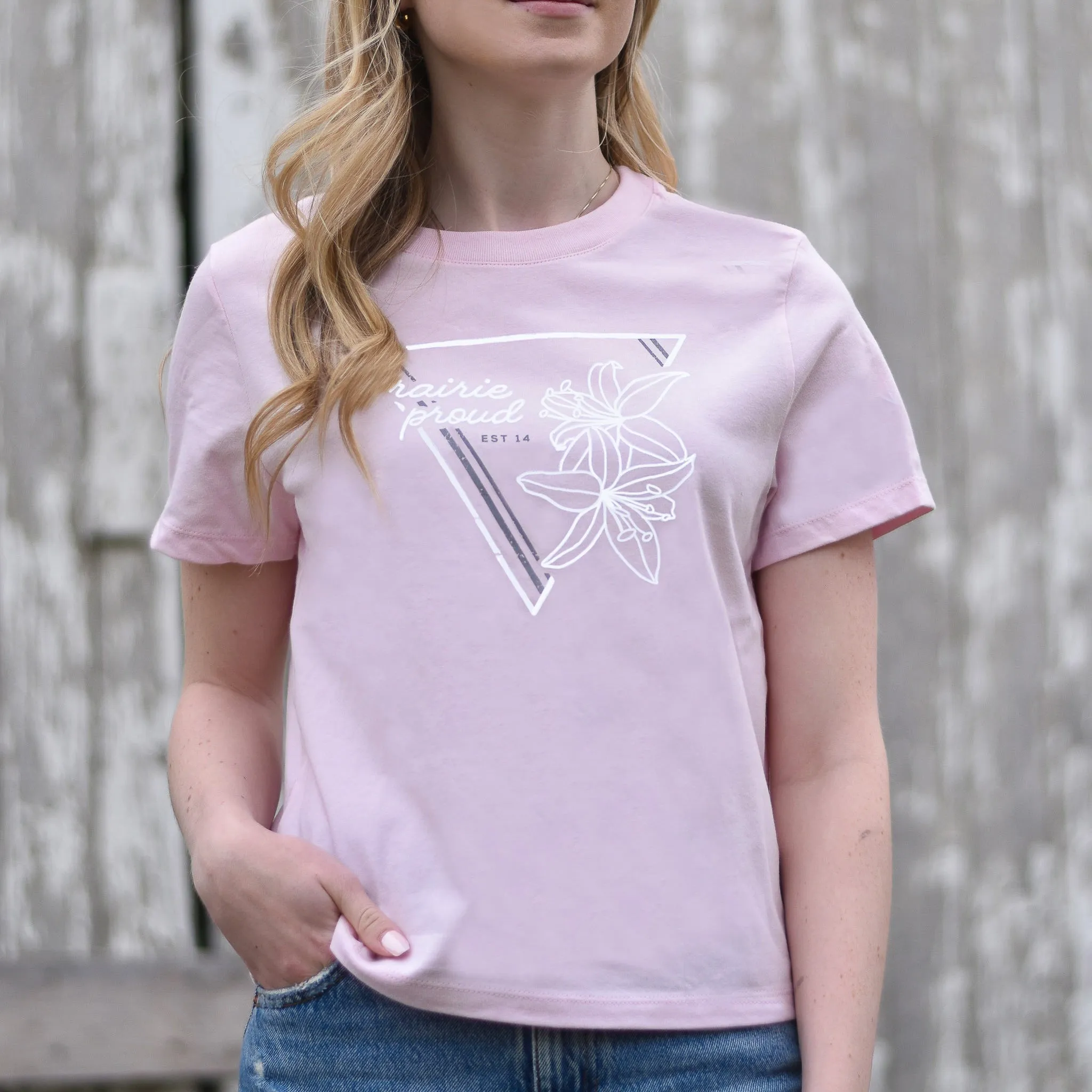 Ladies - Lily 2.0 Boxy Crew T - Pink sold by Prairie Proud
