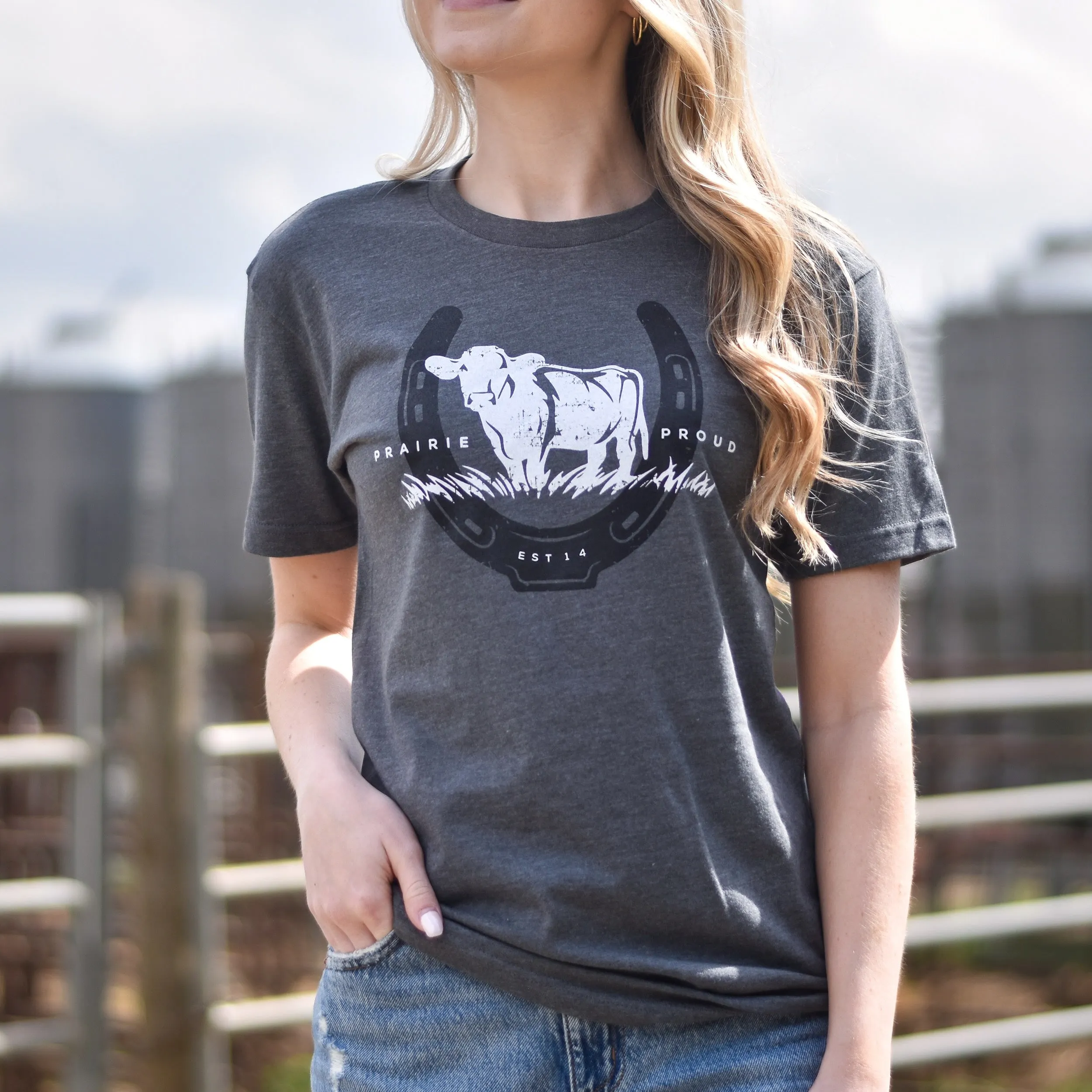 Unisex - Rancher Crew T - Charcoal sold by Prairie Proud product image thumbnail 2